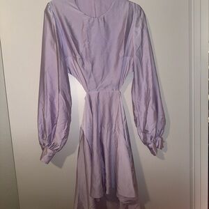 ASOS DESIGN Lavender Satin CutOut Back Long Sleeve Mini Dress
UK12 US8